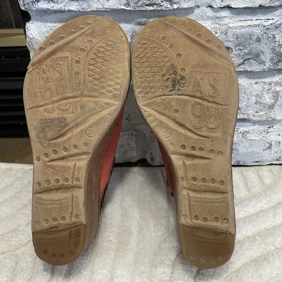 A.S.98 Nelson Women's Boho Wedge Sandals Rust Color Size 38