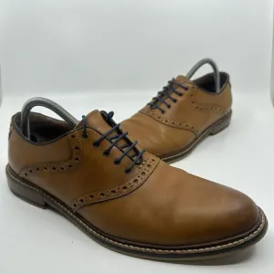 Aston Grey Tokyo Men’s Size 9.5 Brown Blue Oxford Leather Dress Shoes 500031