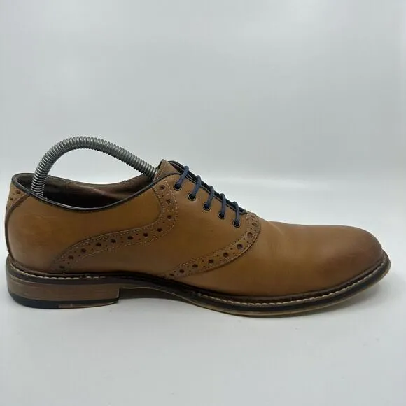Aston Grey Tokyo Men’s Size 9.5 Brown Blue Oxford Leather Dress Shoes 500031