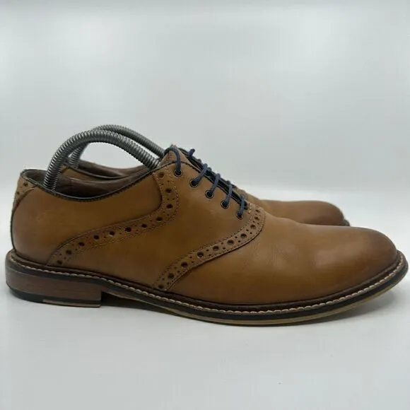 Aston Grey Tokyo Men’s Size 9.5 Brown Blue Oxford Leather Dress Shoes 500031