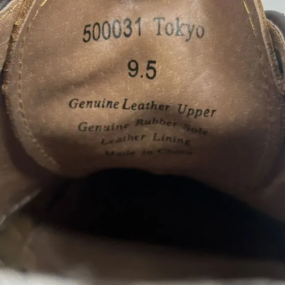 Aston Grey Tokyo Men’s Size 9.5 Brown Blue Oxford Leather Dress Shoes 500031