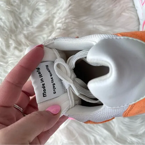 Atlantic Stars | Women’s Lania Neon Pink Orange White Sneakers Shoes Star Patch