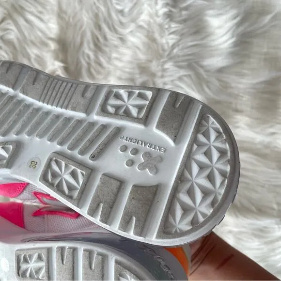 Atlantic Stars | Women’s Lania Neon Pink Orange White Sneakers Shoes Star Patch