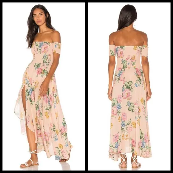 💕AUGUSTE x REVOLVE💕 Boheme Goddess Maxi Dress ~ Blush Floral Print US 4 NWT