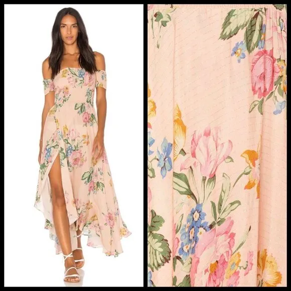 💕AUGUSTE x REVOLVE💕 Boheme Goddess Maxi Dress ~ Blush Floral Print US 4 NWT