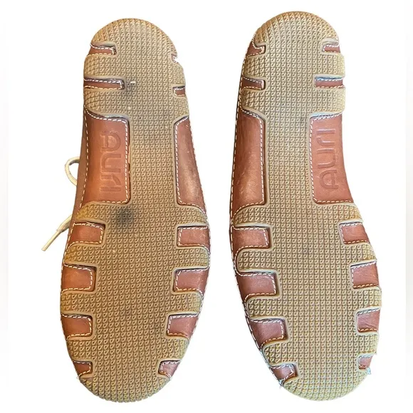 Auri Men’s Brown and Cream Italian Leather Tie Casual Shoes