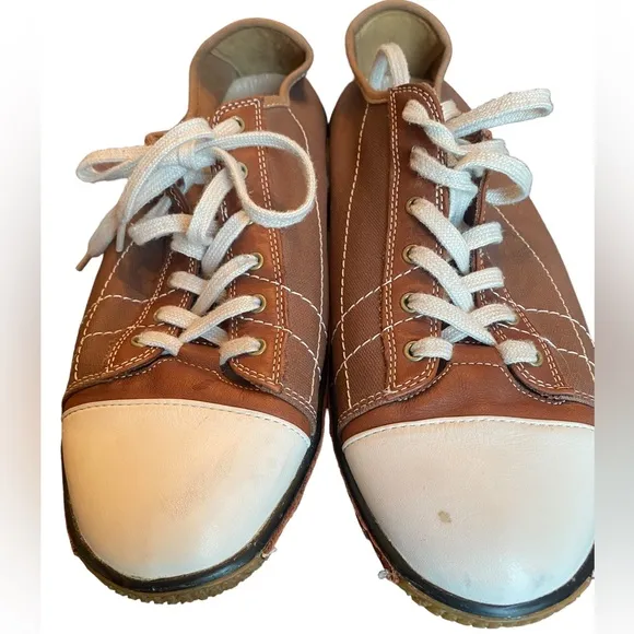 Auri Men’s Brown and Cream Italian Leather Tie Casual Shoes