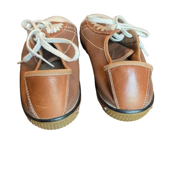 Auri Men’s Brown and Cream Italian Leather Tie Casual Shoes