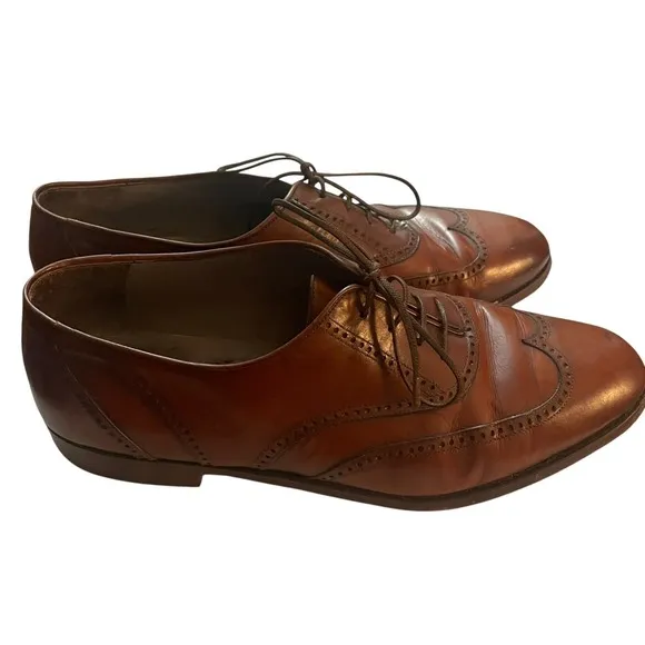 Bally Made in Italy Brown Wingtip Oxfords Dress Shoes 8.5
