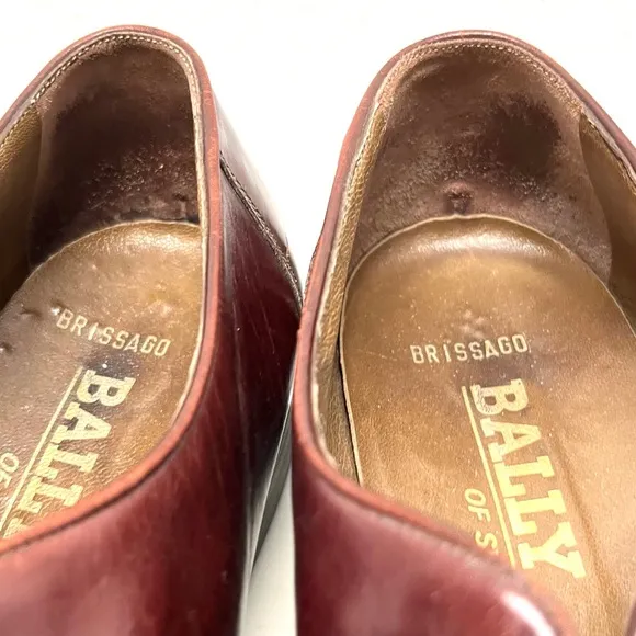 Bally Vintage Mens Brown Leather Lace Up Oxford Dress Shoes