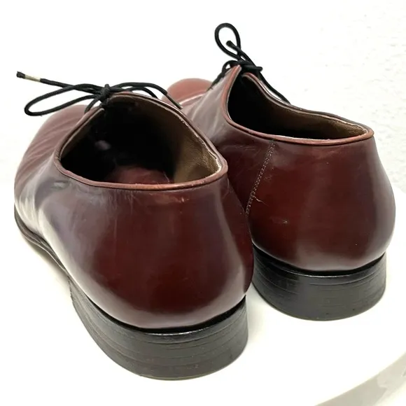 Bally Vintage Mens Brown Leather Lace Up Oxford Dress Shoes
