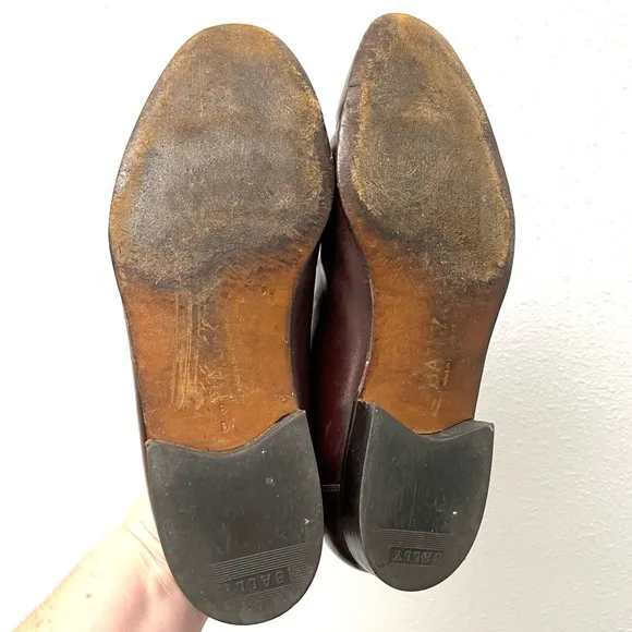 Bally Vintage Mens Brown Leather Lace Up Oxford Dress Shoes