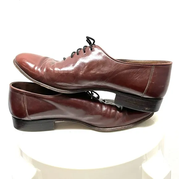 Bally Vintage Mens Brown Leather Lace Up Oxford Dress Shoes