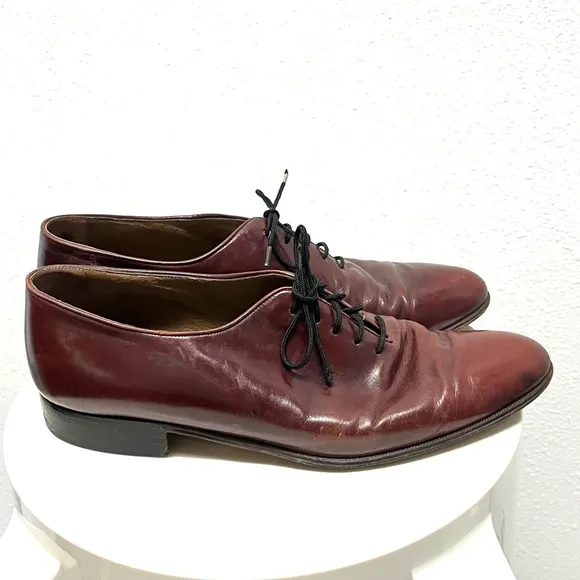 Bally Vintage Mens Brown Leather Lace Up Oxford Dress Shoes