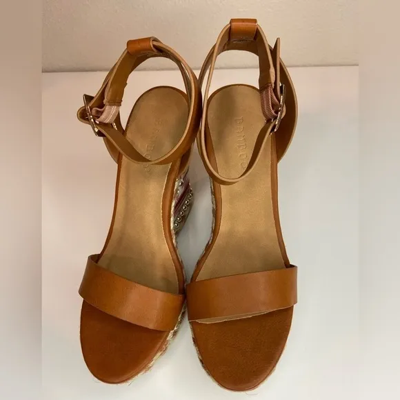 Bamboo~NIB~Boho Style Espadrille Wedge Platform Ankle Strap Sandals~Size 6