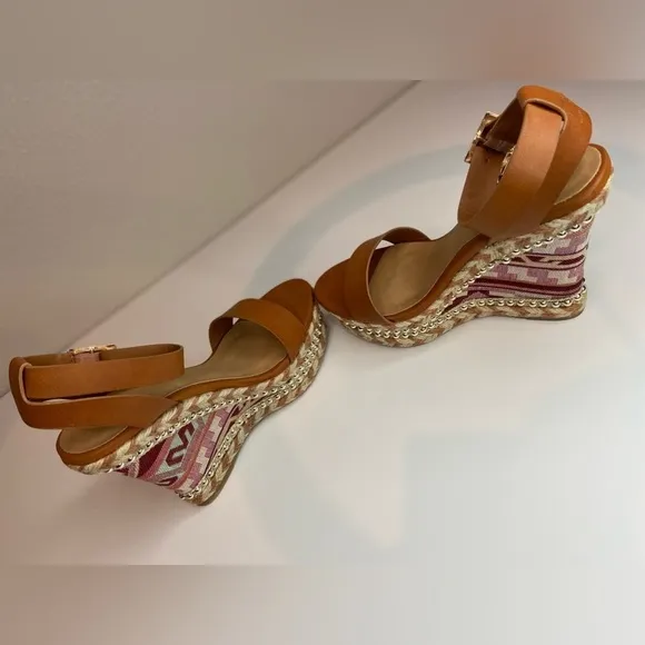 Bamboo~NIB~Boho Style Espadrille Wedge Platform Ankle Strap Sandals~Size 6
