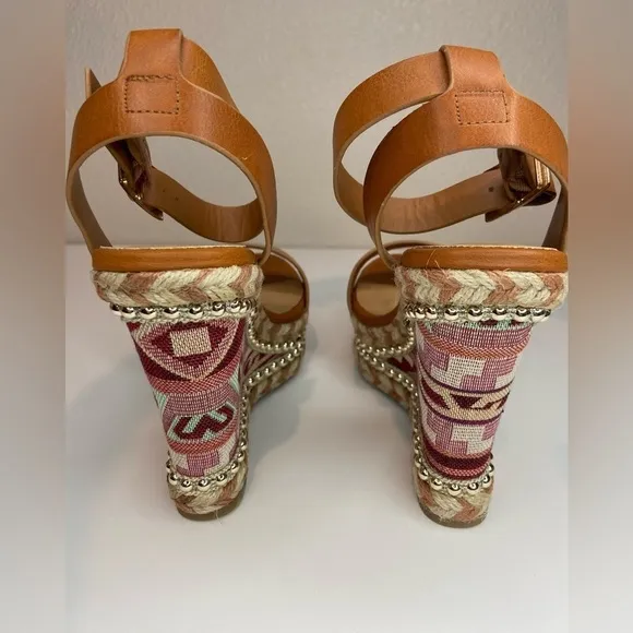 Bamboo~NIB~Boho Style Espadrille Wedge Platform Ankle Strap Sandals~Size 6