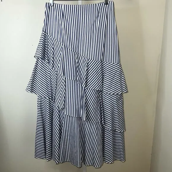 Banana Republic Maxi Skirt High Low &amp; Ruffles Size 4