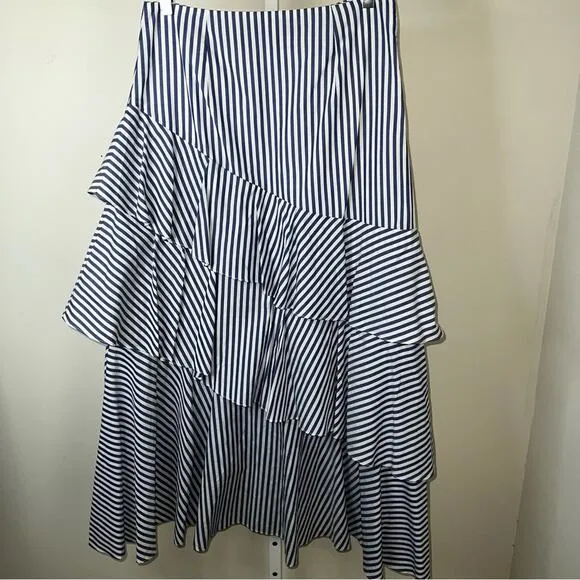 Banana Republic Maxi Skirt High Low &amp; Ruffles Size 4