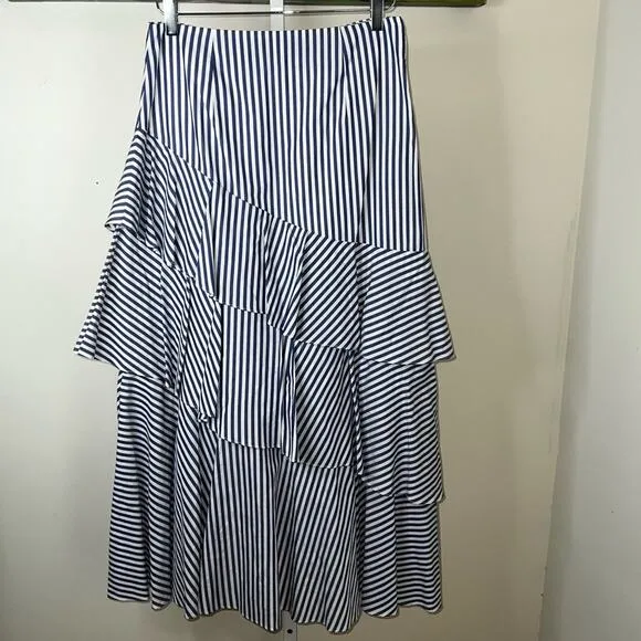 Banana Republic Maxi Skirt High Low &amp; Ruffles Size 4