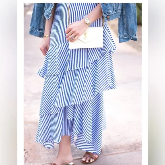 Banana Republic Maxi Skirt High Low &amp; Ruffles Size 4