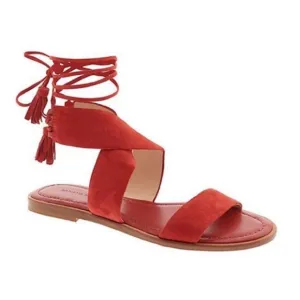 Banana republic Rust Burt Red suede leather sandals, ankle ties s 8.5