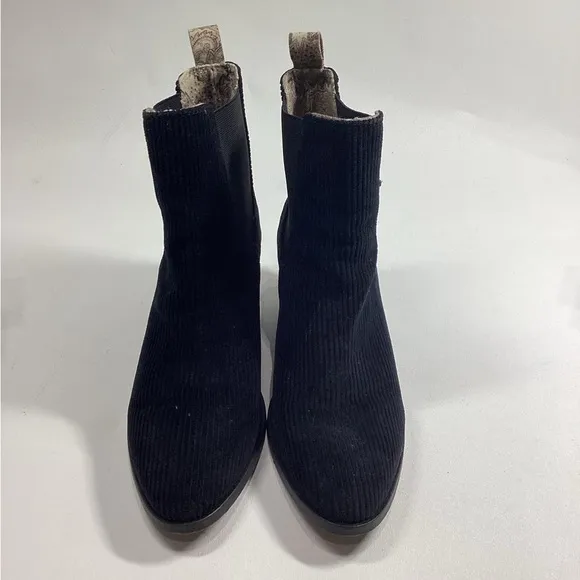 BAND OF GYPSIES Shadow Ankle Boots Boho Black Corduroy Booties‎ Women's Size 8