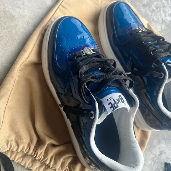 BAPE Blue and Black Men's Sneakers