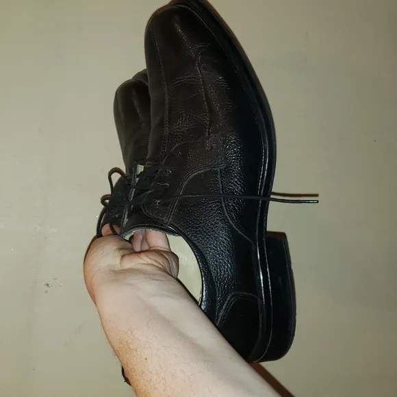 Baybridge Studio Belvedere Black Leather Oxford Dress shoes 14 D
