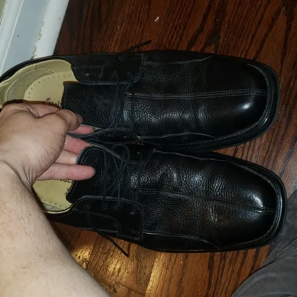 Baybridge Studio Belvedere Black Leather Oxford Dress shoes 14 D