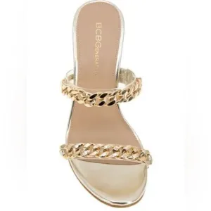 BCBGgeneration gold chained sandals Size 7.5 New, no box