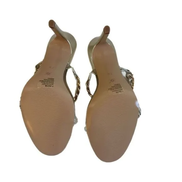 BCBGgeneration gold chained sandals Size 7.5 New, no box