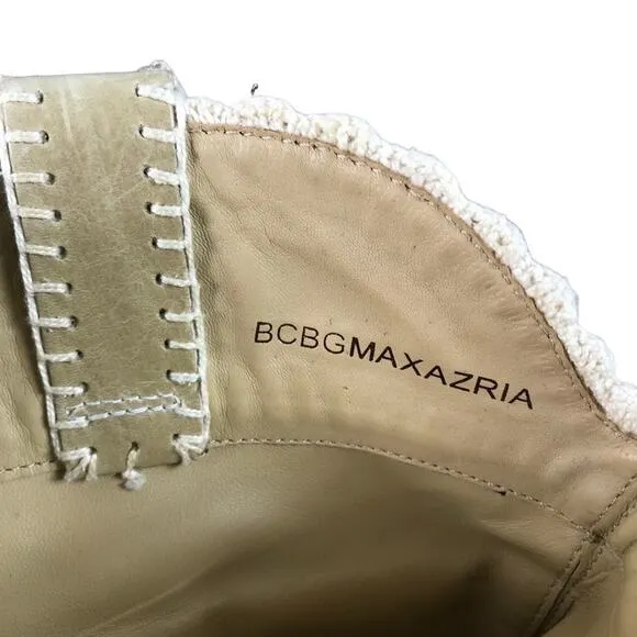 BcbgMaxAzria Cowgirl Boot Sz 8.5 Tan Leather Lace Western Cottage Boho Y2K Retro