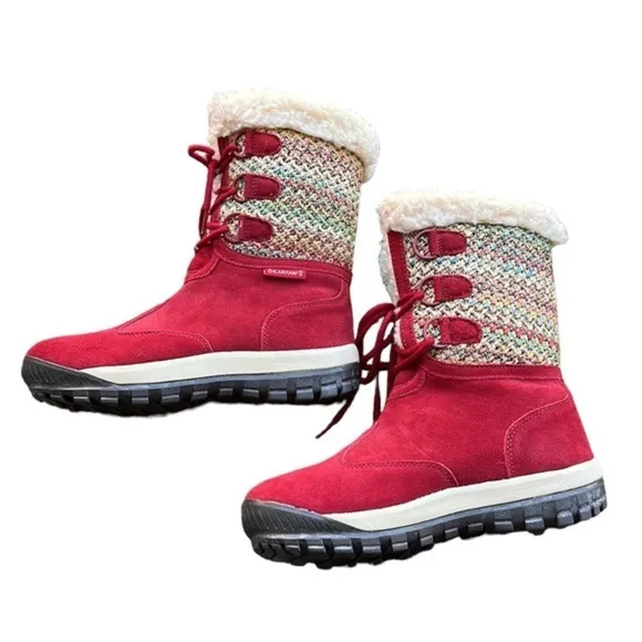 Bearpaw Ophelia Red Suede Sherling Boho Tribal Boots 7