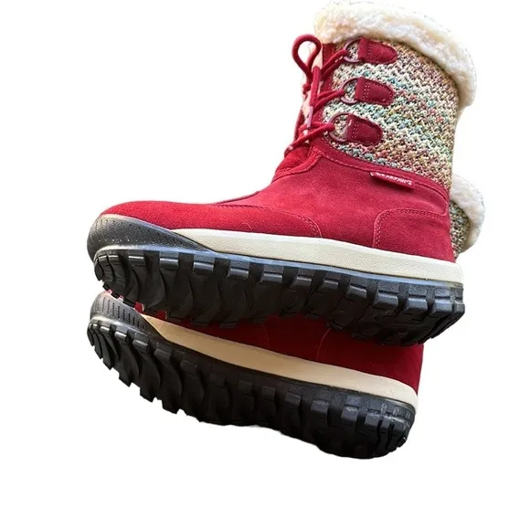 Bearpaw Ophelia Red Suede Sherling Boho Tribal Boots 7