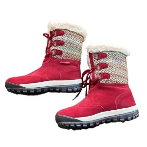 Bearpaw Ophelia Red Suede Sherling Boho Tribal Boots 7