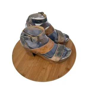 Bed Stu Sophie Platdorm Heel Sandals Brown Distressed Leather Chunky Y2K Women 7