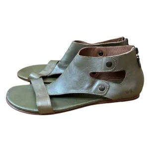 Bed Stu Soto Leather Sandals In Green Back Zip Women’s Size 11 Boho