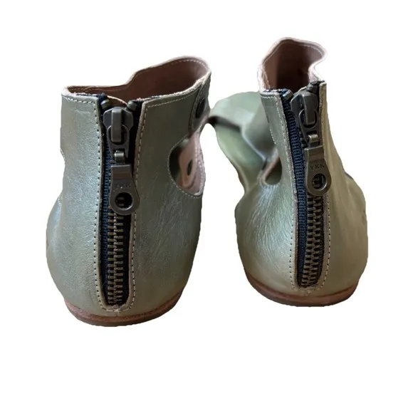 Bed Stu Soto Leather Sandals In Green Back Zip Women’s Size 11 Boho