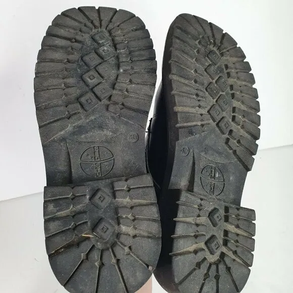 BED STU Sz 40 Chunky Platform Leather Boots Lace Up Shoes Vintage 90s Y2K