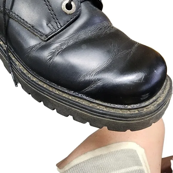 BED STU Sz 40 Chunky Platform Leather Boots Lace Up Shoes Vintage 90s Y2K