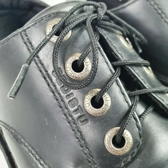 BED STU Sz 40 Chunky Platform Leather Boots Lace Up Shoes Vintage 90s Y2K