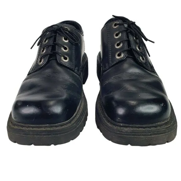 BED STU Sz 40 Chunky Platform Leather Boots Lace Up Shoes Vintage 90s Y2K