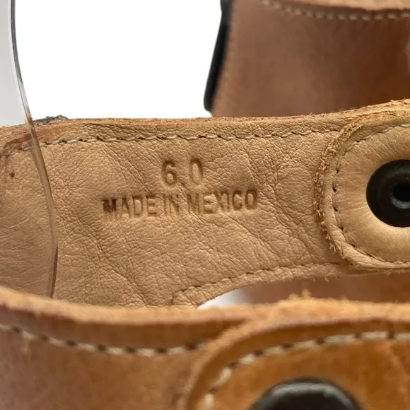 Bed Stu Womens Shoes Soto Sandals Sz 6 Tan Rustic Leather Flat Casual Boho
