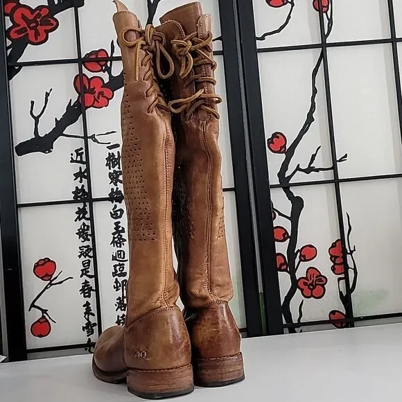 Bed Stu Cambridge Tan Leather  Knee High Boots