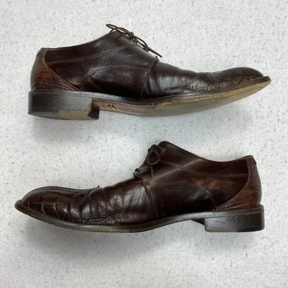 Belvedere Oxford Leather Shoes Men's 11.5 Brown Split Toes Hand Made Dress Lace