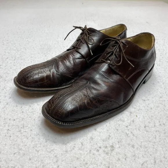 Belvedere Oxford Leather Shoes Men's 11.5 Brown Split Toes Hand Made Dress Lace