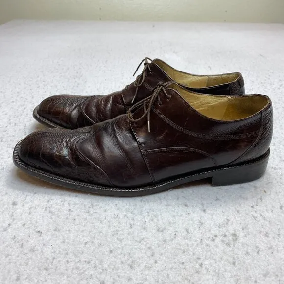 Belvedere Oxford Leather Shoes Men's 11.5 Brown Split Toes Hand Made Dress Lace