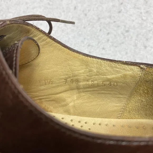 Belvedere Oxford Leather Shoes Men's 11.5 Brown Split Toes Hand Made Dress Lace