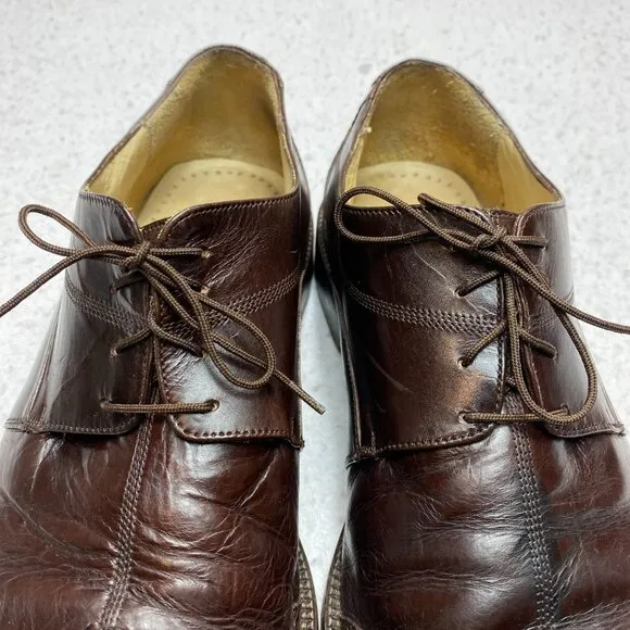 Belvedere Oxford Leather Shoes Men's 11.5 Brown Split Toes Hand Made Dress Lace